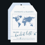 Kaarten voor Label van emmer-lijst reisadvies Blau<br><div class="desc">Bagagelabel vormde bucket list douchecaart die een creatief alternatief gastenboek creëer wanneer vrienden en familie hen voorzien van reisadvies en vakantie-ideeën voor het bestemmings bruiloft of reisthema receptie of vrijgezellenfeest party. Getoond in stoffige leistblauw en marine, maar meer kleuren zijn beschikbaar in ons Collectie of door de Ontwerper van de...</div>