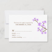 Kaarten voor lavender Cherry Blossom Wedding Respo RSVP Kaartje (Voorkant)