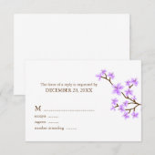 Kaarten voor lavender Cherry Blossom Wedding Respo RSVP Kaartje (Voorkant / Achterkant)