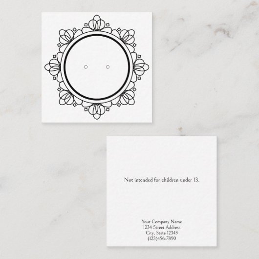 Kaarten voor liefdadig Filigree Black/White Earlin Afsprakenkaartje (Voorkant / Achterkant)