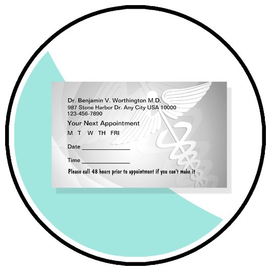 Kaarten voor medische benoeming afsprakenkaartje