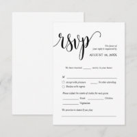 Kaarten voor moderne huwelijksuitnodiging met RSVP