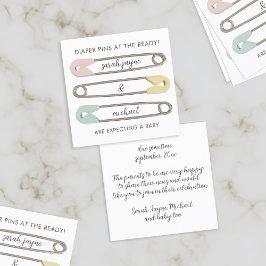 Kaarten voor moderne veiligheidsspelden Zwangersch Vierkante Visitekaartje