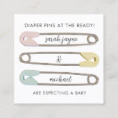 Kaarten voor moderne veiligheidsspelden Zwangersch Vierkante Visitekaartje (Voorkant)