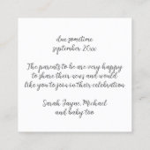 Kaarten voor moderne veiligheidsspelden Zwangersch Vierkante Visitekaartje (Achterkant)