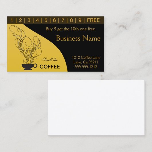 Kaarten voor offee Shop Punch Klantenkaartje (Voorkant / Achterkant)