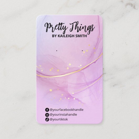 Kaarten voor Paarse alcoholinkt die beeldscherm af Visitekaartje (Voorkant)