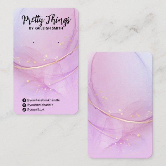 Kaarten voor Paarse alcoholinkt die beeldscherm af Visitekaartje (Voorkant / Achterkant)