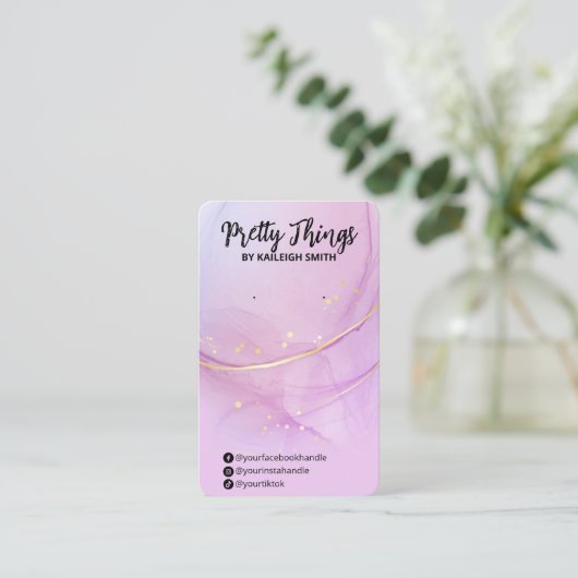 Kaarten voor Paarse alcoholinkt die beeldscherm af Visitekaartje (Staand voorkant)