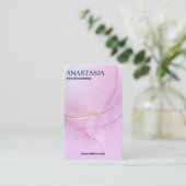 Kaarten voor Paarse en goudalcoholinkt Visitekaartje (Staand voorkant)