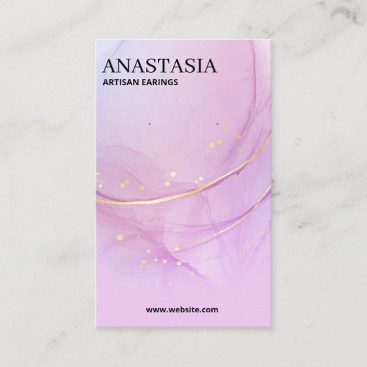 Kaarten voor Paarse en goudalcoholinkt Visitekaartje (Voorkant)