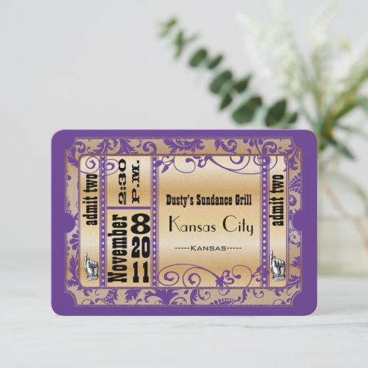 Kaarten voor Paarse en goudhondenweddenschappen RSVP Kaartje (Staand voorkant)