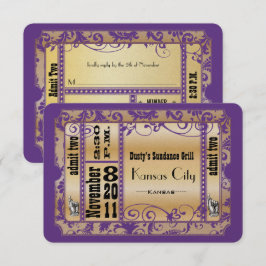 Kaarten voor Paarse en goudhondenweddenschappen RSVP Kaartje