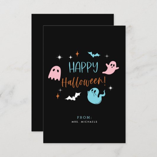 Kaarten voor pastel Halloween Classroom (Voorkant / Achterkant)