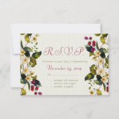 Kaarten voor reactie op bloemen en bessen RSVP kaartje (Voorkant)