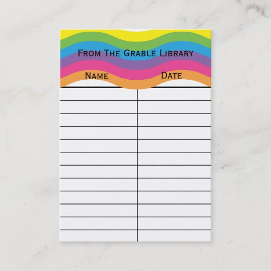 Kaarten voor Regenbooggolfboeking Visitekaartje (Voorkant)