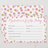 Kaarten voor roze en goudvoorspellingen voor Baby (Voorkant / Achterkant)