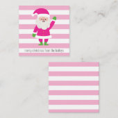 Kaarten voor roze en groene kerstcadeaubehuizing notitiekaartje (Voorkant / Achterkant)