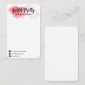 Kaarten voor roze inktverharding visitekaartje (Voorkant / Achterkant)