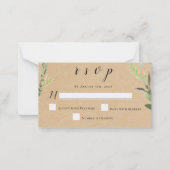 Kaarten voor Rustic Greenery Wedding RSVP Notitiekaartje (Voorkant)
