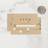 Kaarten voor Rustic Greenery Wedding RSVP Notitiekaartje (Voorkant / Achterkant in situ)