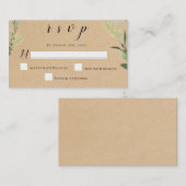 Kaarten voor Rustic Greenery Wedding RSVP Notitiekaartje (Voorkant / Achterkant)