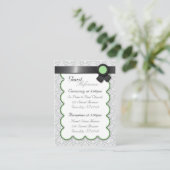 Kaarten voor Sage & Gray Damask Wedding Guest Refe (Staand voorkant)