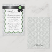 Kaarten voor Sage & Gray Damask Wedding Guest Refe (Voorkant / Achterkant)