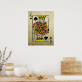 Kaarten voor  speelkaarten van schoppen poster (Keuken)