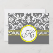 Kaarten voor steenkool, grijs en geel RSVP kaartje (Voorkant)