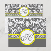 Kaarten voor steenkool, grijs en geel RSVP kaartje (Voorkant / Achterkant)