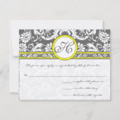 Kaarten voor steenkool, grijs en geel RSVP kaartje (Achterkant)