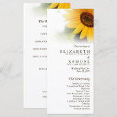Kaarten voor Sunflower Summer Weddenprogramma (Voorkant / Achterkant)