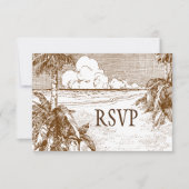 Kaarten voor Tropische Beach Etching Editable Resp (Voorkant)