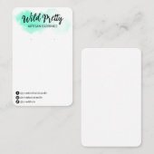 Kaarten voor turquoise Ink Earring Display Visitekaartje (Voorkant / Achterkant)