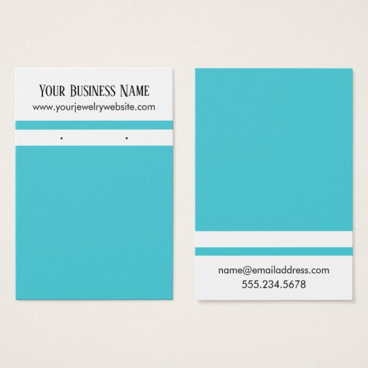 Kaarten voor turquoise Stripee Earring Holder Disp Visitekaartje (Voorkant /achterkant)