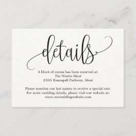 Kaarten voor uitgebreide kalligrafie-bruiloft