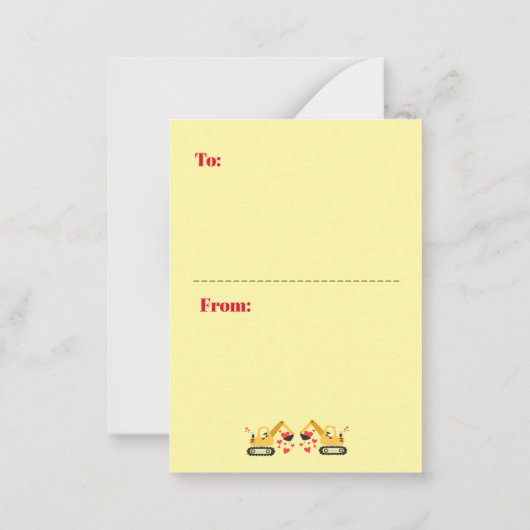 Kaarten voor Valentijn in klaslokaal Notitiekaartje (Achterkant)