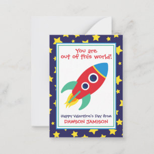 Kaarten voor Valentijnse klaslokalen van Rocket & Notitiekaartje