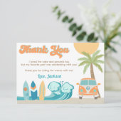 Kaarten voor verjaardagsbedankjes op Surf Beach (Staand voorkant)