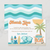 Kaarten voor verjaardagsbedankjes op Surf Beach (Voorkant / Achterkant)