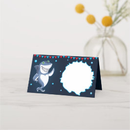 Kaarten voor voedseletiketten voor haaienpartijen  plaatskaartje