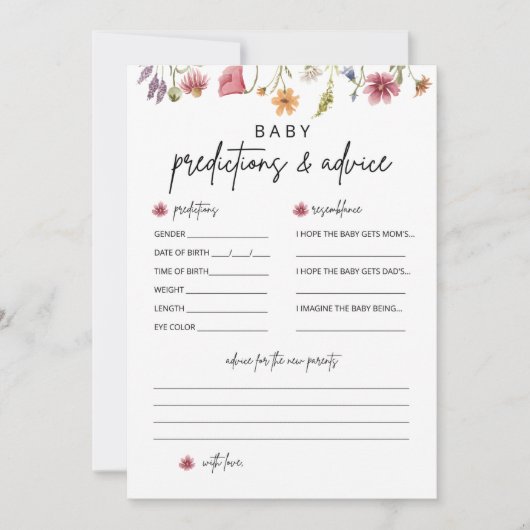 Kaarten voor voorspelling en advies van wilde Baby (Voorkant)