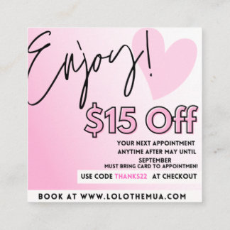 Kaarten voor waardering vierkante visitekaartje