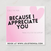 Kaarten voor waardering vierkante visitekaartje (Voorkant)