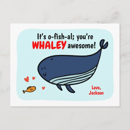 Kaarten voor walvissen en Valentijnen van de viskl Feestdagenkaart (Voorkant)