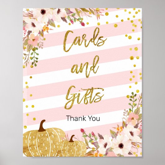 Kaarten voor Waterverf van pompoen en cadeautjes Poster (Voorkant)