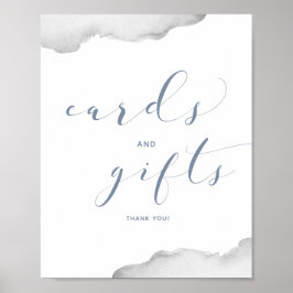 Kaarten voor weddenschap met blauwe en grijze Wate Poster