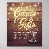 Kaarten voor weddenschappen en cadeautjes champagn poster (Voorkant)