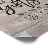 Kaarten voor weddenschappen met houten bloemen poster (Hoek)